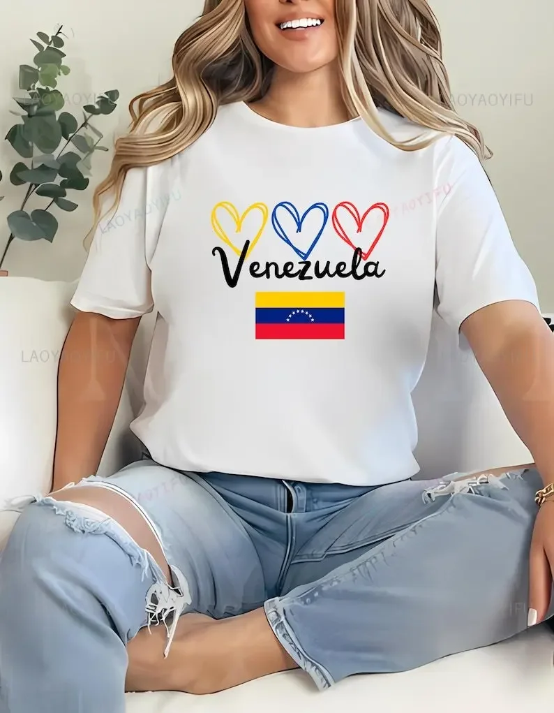 Venezuela La Vinotinto Printed T-shirt Hand I Have Faith Woman Men High Quality Cotton T-shirt I Love Venezuela Patriot Tops Tee