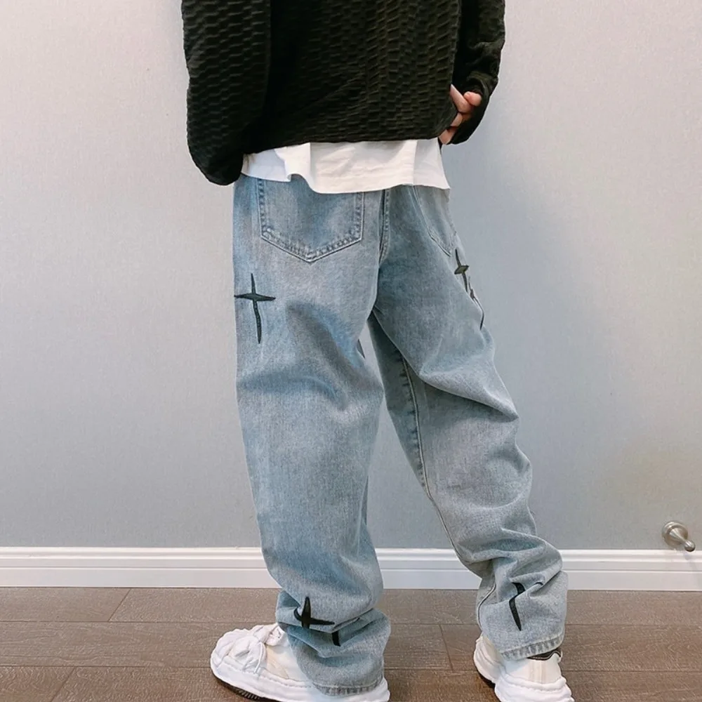 Jeans Men Wide Leg Cargo Pants men jeans Streetwear Baggy Men Loose Straight Male Clothing Y2K jeans Hip Hop Style Male Trousers