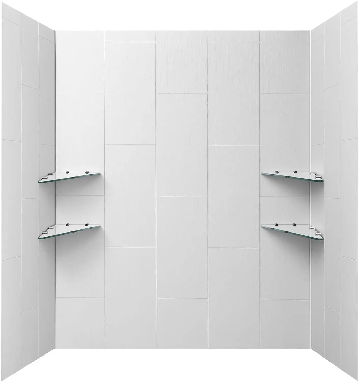 

Shower Wall Panels, 60" W x 36" D x 75" H, 0.14" (3.5 mm) Thick, 3-Panel Waterproof SMC Shower Surround Kit, Quick Install and T
