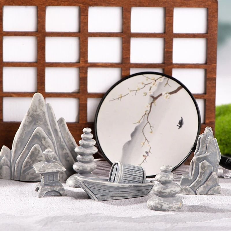 Rockery Stone Tower House Mini Home Decor Miniature Fairy Garden Ornaments Decoration Accessories Crafts