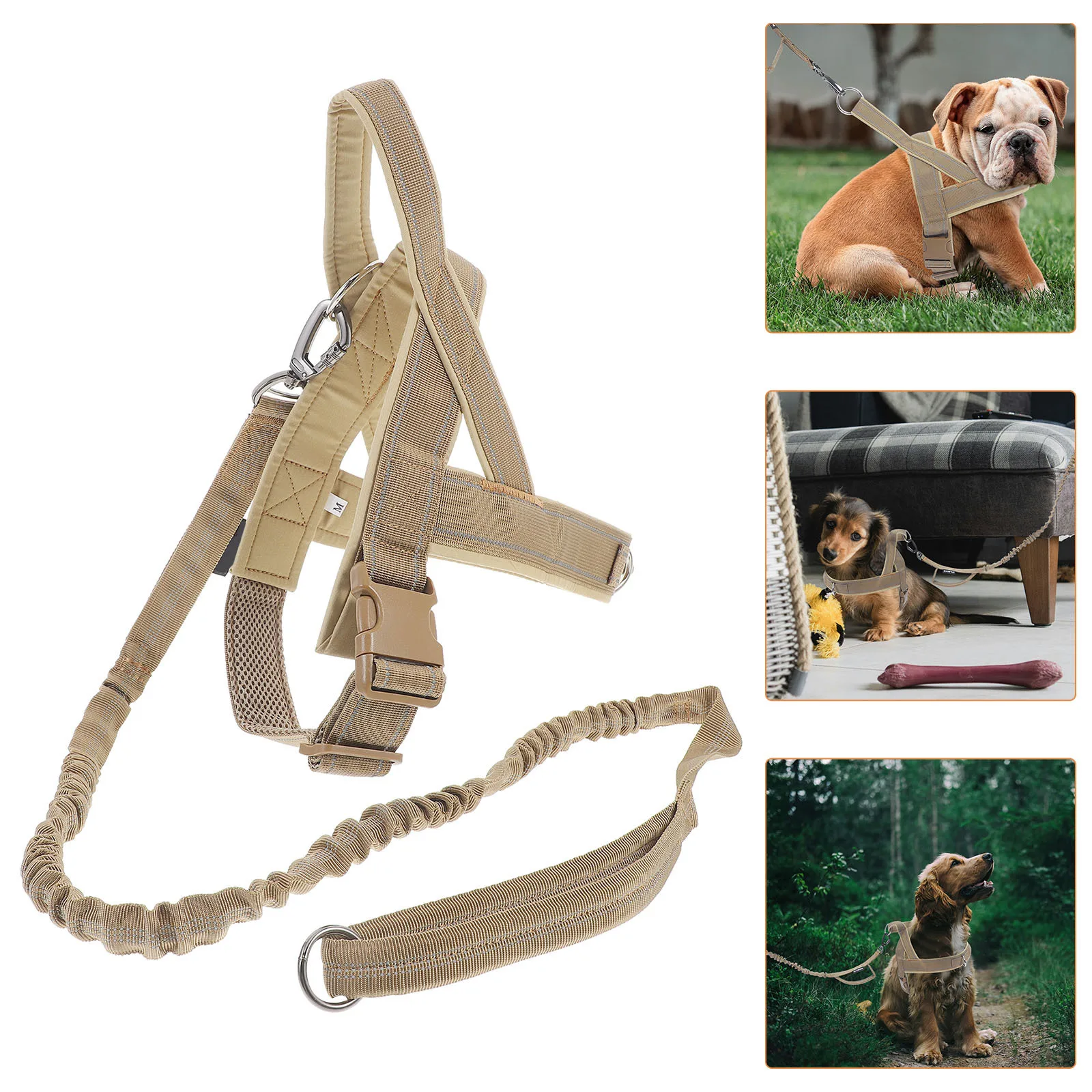 

1Set Dog Harness and Leash Set Heavy Duty Adjustable Pet Vest for Dogs Medium Large Sizes Outdoor Walking Training Wear
