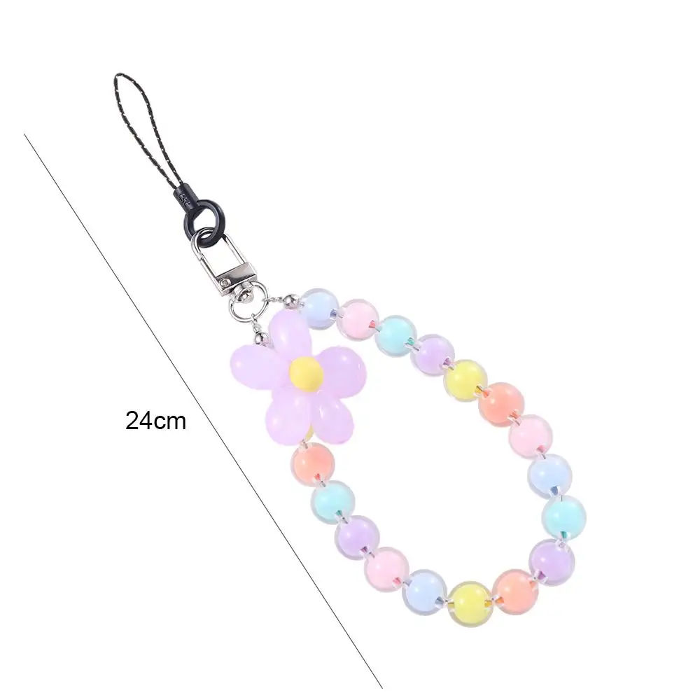 

Accessories Women Girls Wrist Strap Flower Pendant Anti-Lost Phone Lanyard Mobile Phone Chain Beads Phone Chain Cellphone Strap
