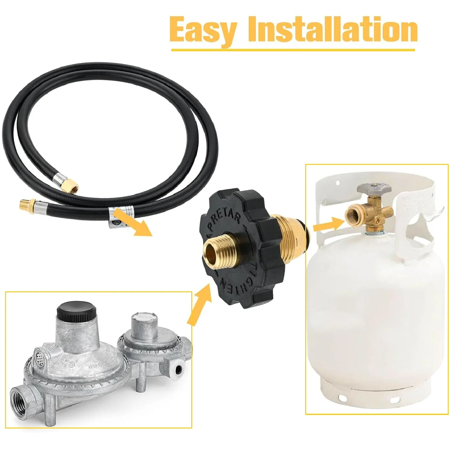 5ft Extension Hose Soft Nose POL Propane Gas Fitting LP 1/4