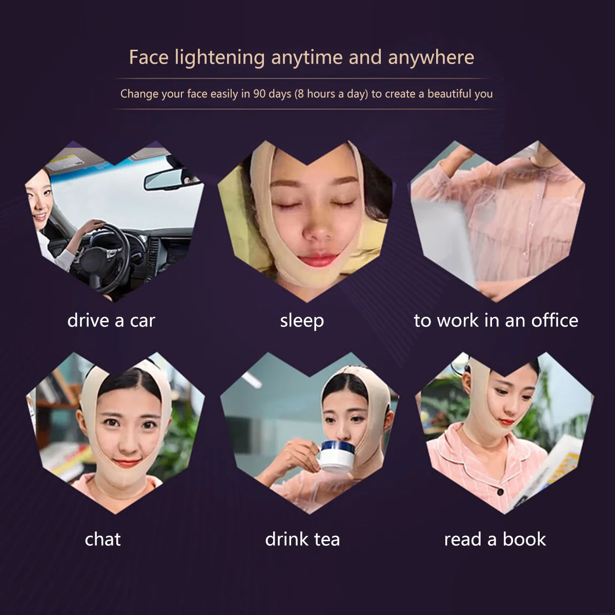 Facial Lifting Belt Breathable Tightening Strap Chin Slimming Support For Double Chin Removal Face Sculpting Tool