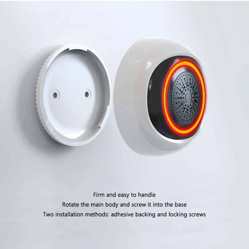 100dB Sound High Decibel Tuya Zigbee Audible and Visual Alarm Siren Security Monitoring Anti-theft Horn for Smart Home Security