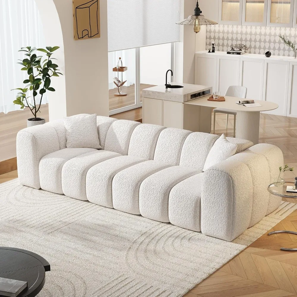 

102" Modular Sectional Sofa,Modern Boneless Cloud Couch with Deep Seat，Upholstered 4-Seater Sofa