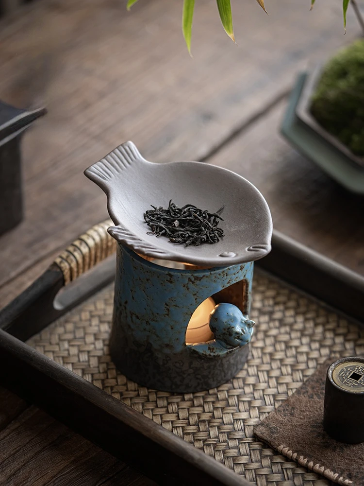 

Ceramic Baked Tea Stove Mini Baked Tea Incense Drying Oven Censer Tea Flavor Baking Essential Oil Candle Tea Accessories