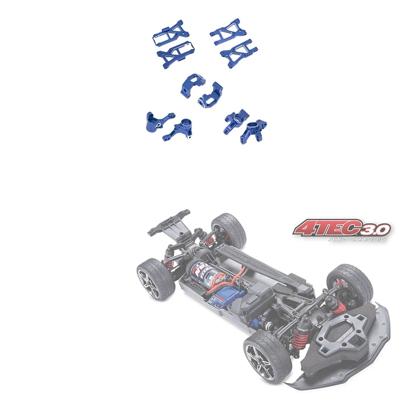 10Pcs Metal Upgrade Parts Kit Suspension Arms Knuckle Arm For Traxxas 4-Tec 2.0 3.0 4Tec 2.0 VXL 1/10 RC On-Road Car