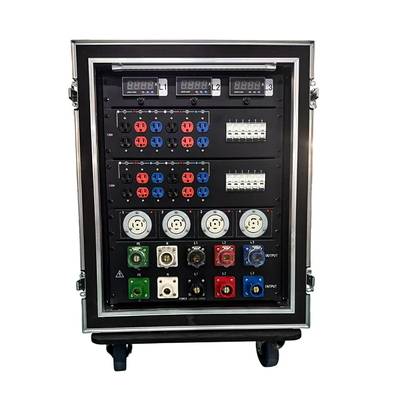 34-Channel 14U 3-phase 400-amp power distribution equipment stage live audio power supply