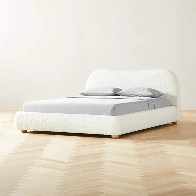 

A Teddy velvet bed queen frame bed modern style wooden storage function bedroom home smart