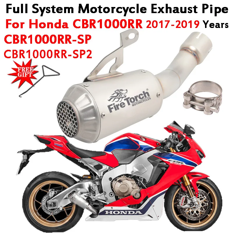 Slip-On Fire Torch Motorcycle Exhaust System Link Pipe Moto Muffler For Honda CBR1000RR CBR1000RR-SP /SP2 CBR 1000RR 2017-2019