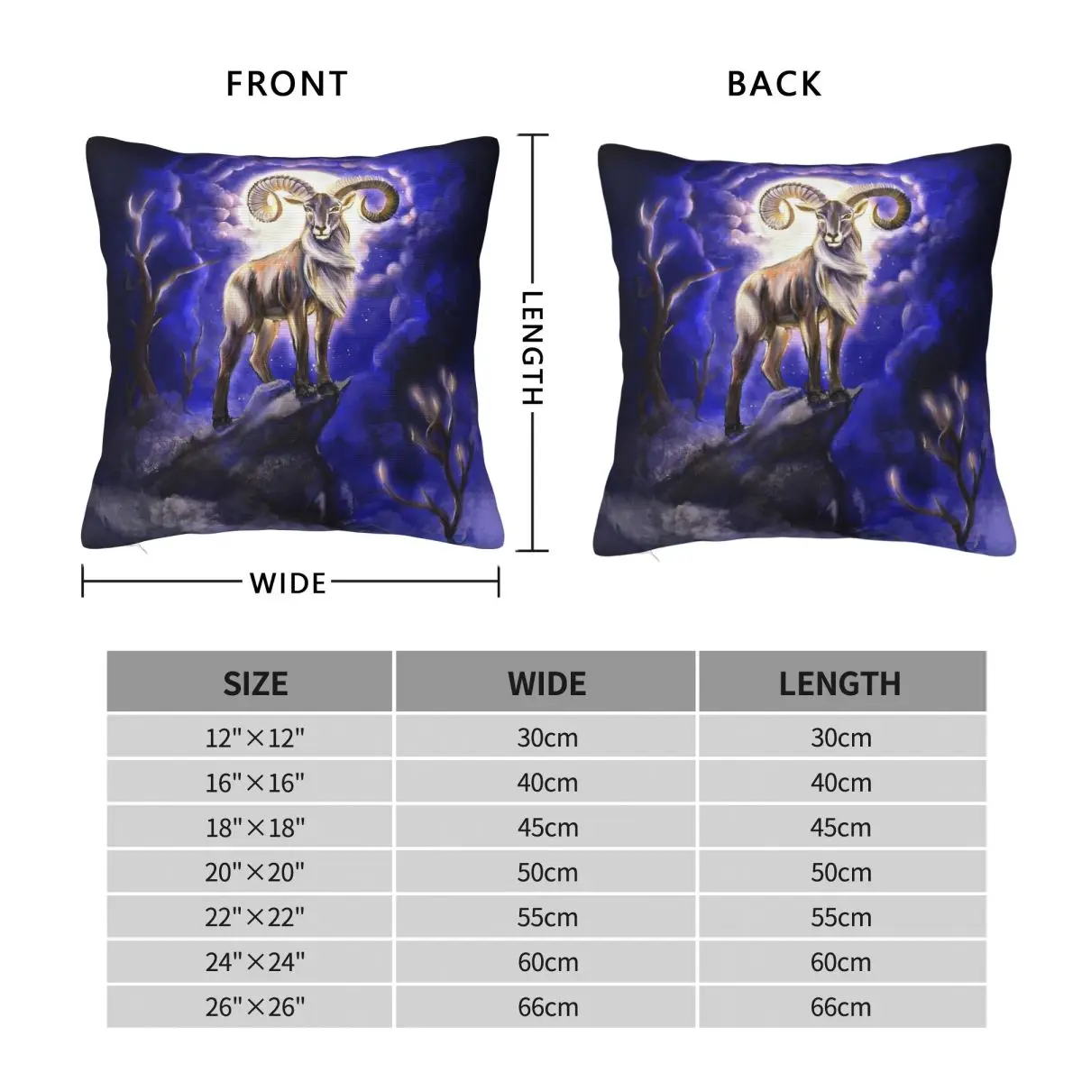 Aries Astrology Zodiac Square Pillowcase Polyester Linen Velvet Pattern Zip Decor Throw Pillow Case Room Cushion Cover 18