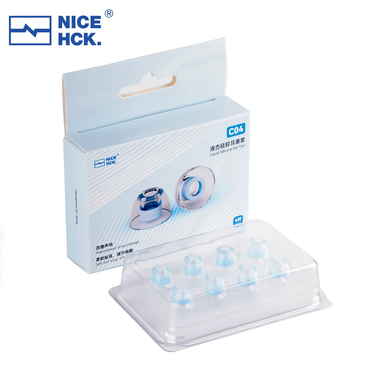 NICEHCK C04 Liquid Silicone Eartips Noise Lsolating Soft Expand Soundstage IEMS Accessory for NX8 Himalaya DaVinci Explorer GATE