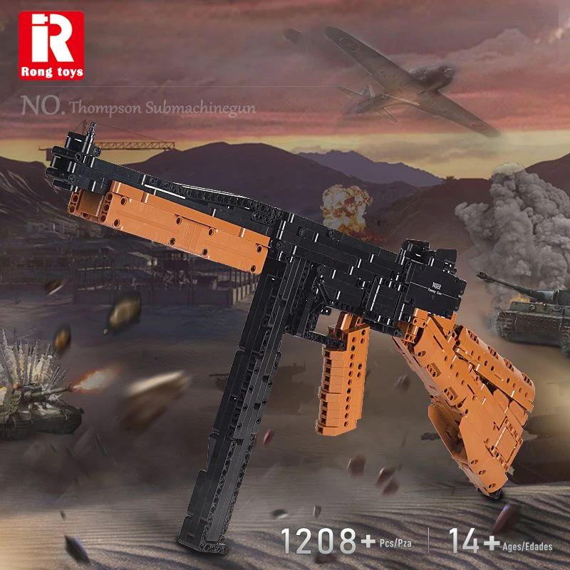 SWAT Military Army Weapon Simulation Gun Building Blocks Thompson Submachinegun Battle Rifle Model Technical Bricks Kid Game Toy