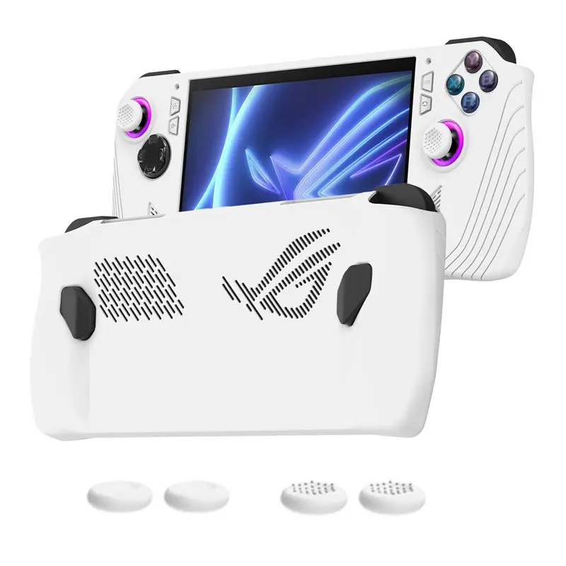 A42T-For ROG Ally Handheld Game Console All-Inclusive Silicone Protective Case Handheld Anti-Drop Protective Case,White Easy Ins