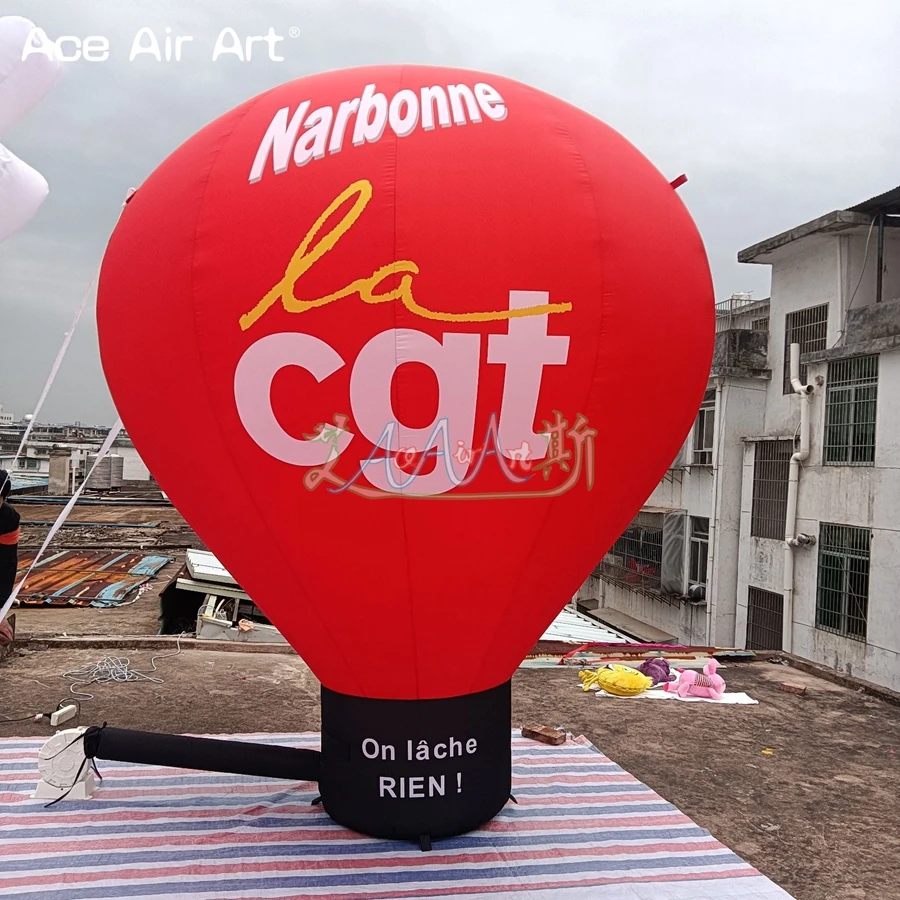 

Red or Dark Green Inflatable Hot Air Balloon Mockup with Logo for Event Decoration or Shop Opening