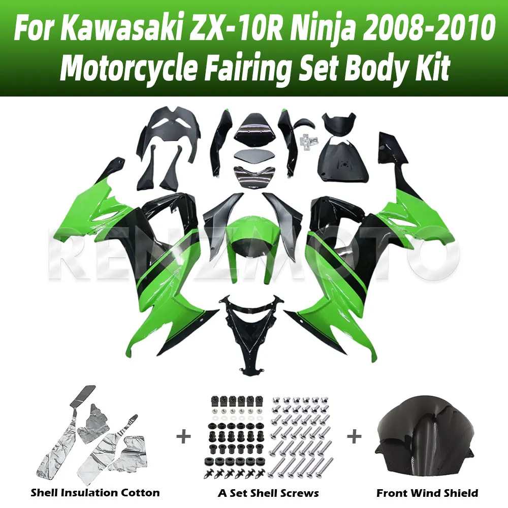 

Motorcycle Accessories Fairings For Kawasaki ZX-10R Ninja 2008-2010 Injection Mold Painted ABS Plastic Bodywork Kits K1008-113a