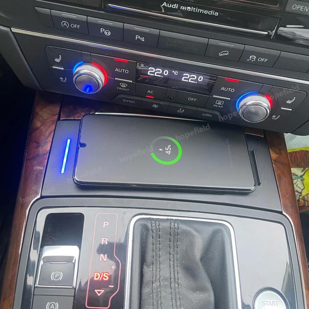 Carregador sem fio para carro para Audi A7 RS6 A6 C7 S6 S7 RS7 2011-2018, base de carregamento, suporte para celular, carregamento rápido, acessórios 