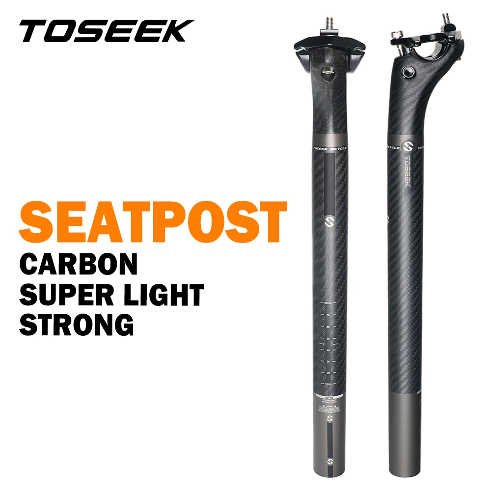 

Карбоновый подседельный штырь TOSEEK, матовое плетение 3K, вылет 20 мм, 27.2/30.8/31.6 мм, длина 350/400 мм, запчасти для велосипеда, карбоновый подседельный штырь для MTB, для каноэ