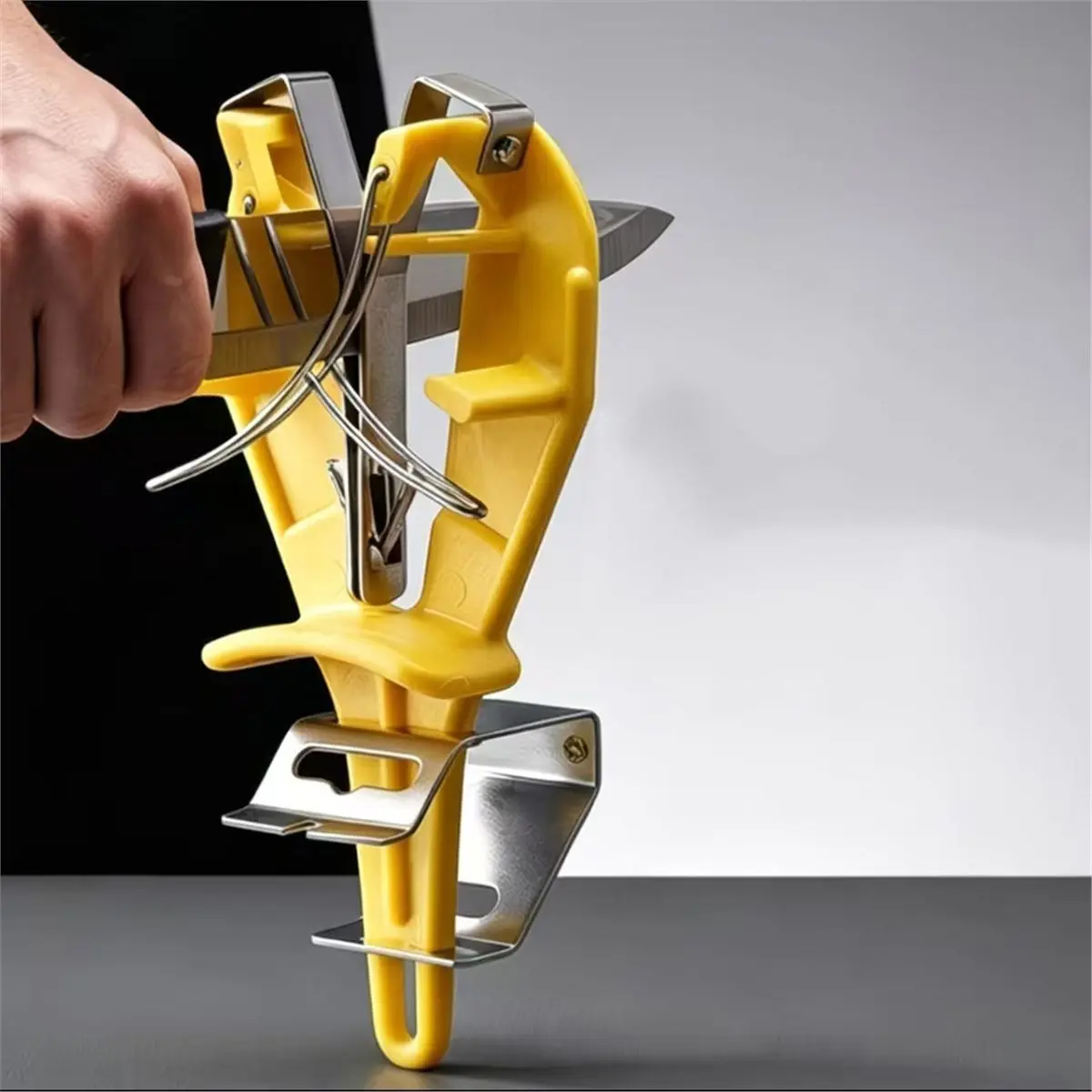 Superdeal*GO Affûteur de couteaux en acier inoxydable avec support, affûteur professionnel pour l'entretien des couteaux de cuisine