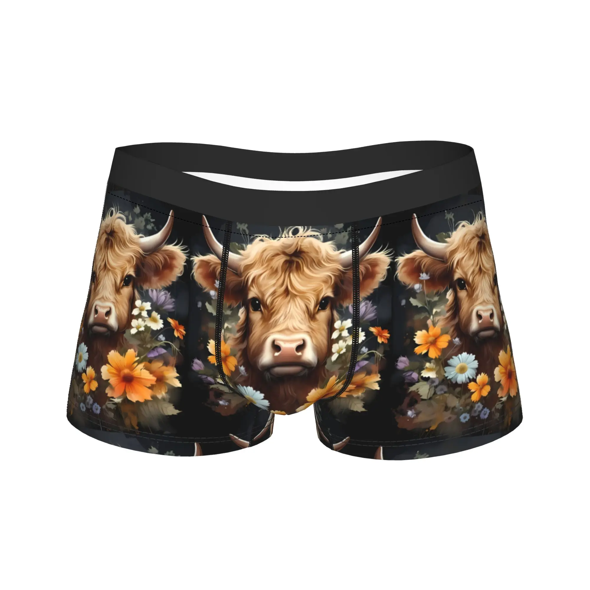 

Highland Cow Men'S Boxer Briefs, Style Print Breathable Underwear, Comfortable Daily & Casual Wear