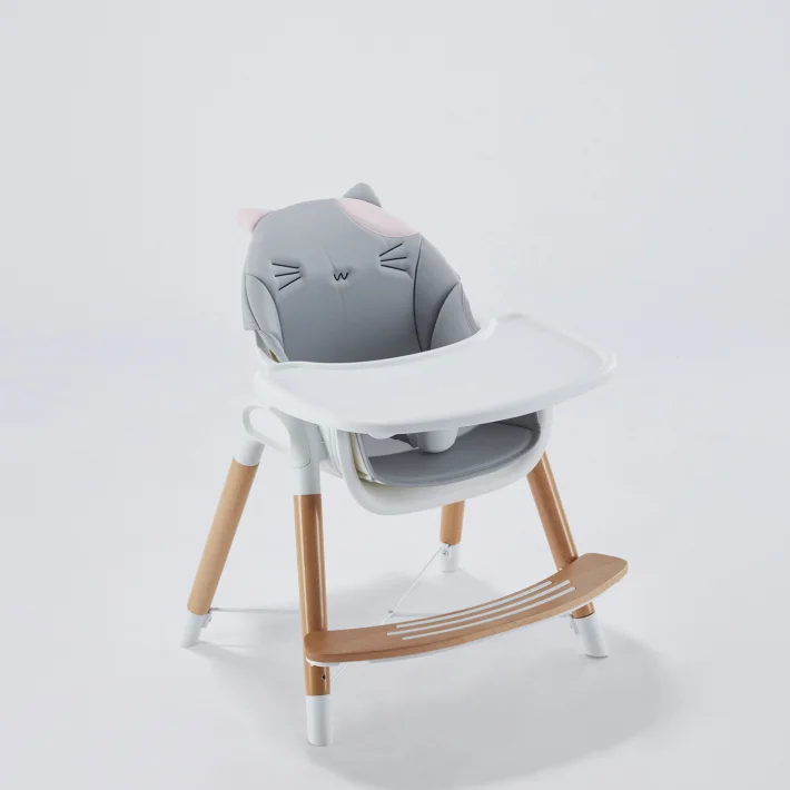 Plastic Home 3 In 1 Babies Wood High Chairs Safety Baby Eating Chair