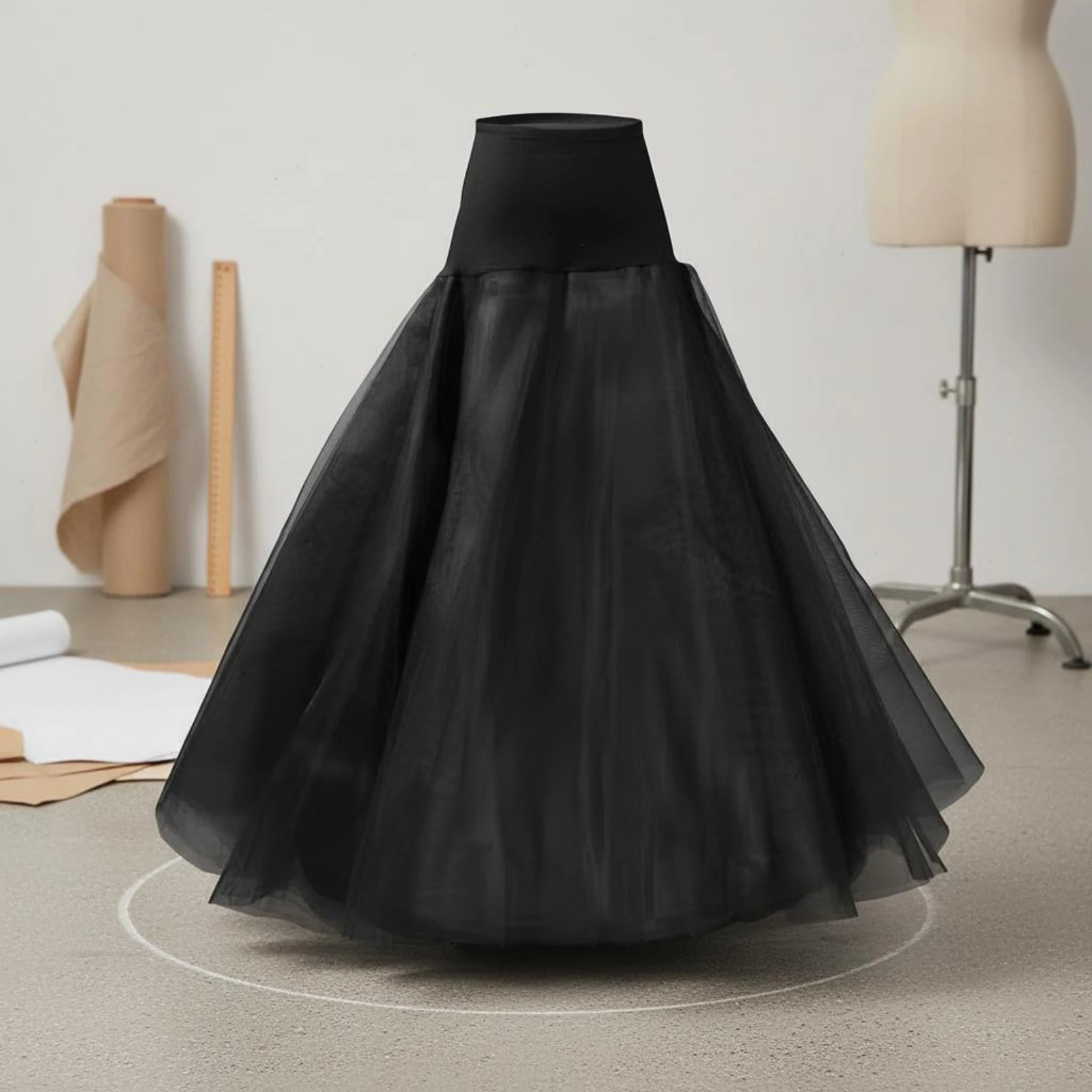 Mesh Petticoat Layered Tulle Petticoat Crinoline Skirt Black Dress Support Lightweight for Weddings