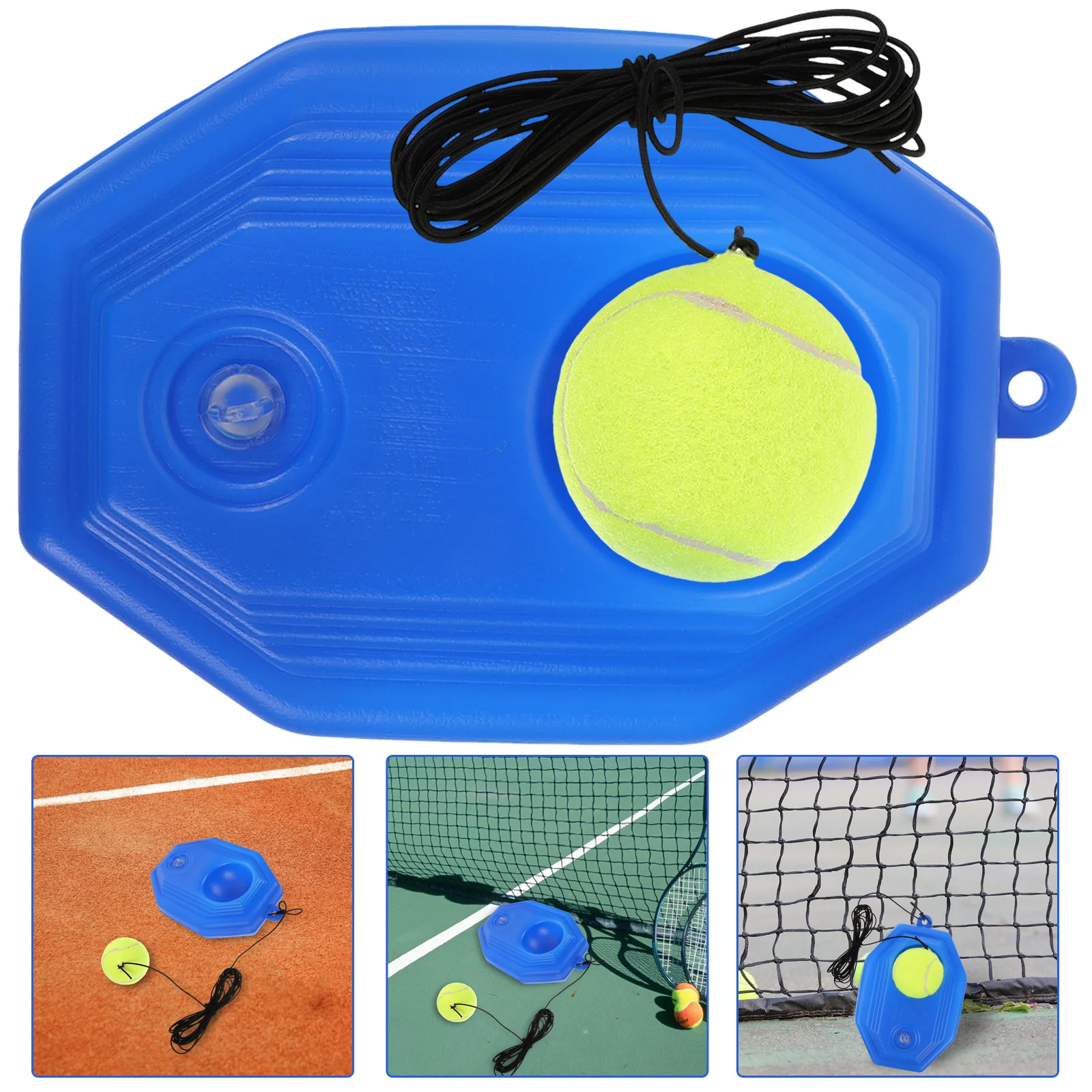 1 Juego de Base de entrenamiento de tenis, Material de goma, constructor de habilidades réflexes, coordinación mano-ojo para adolescentes, entrenamiento deportivo de interior y exterior