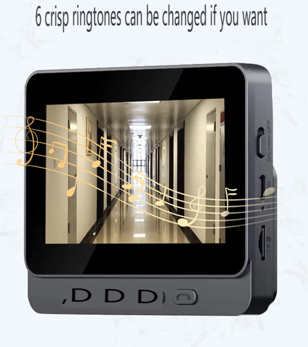 Smart Wireless Video Doorbell with 4.3-inch Screen for Real-Time Indoor Monitoring No app or internet connection required