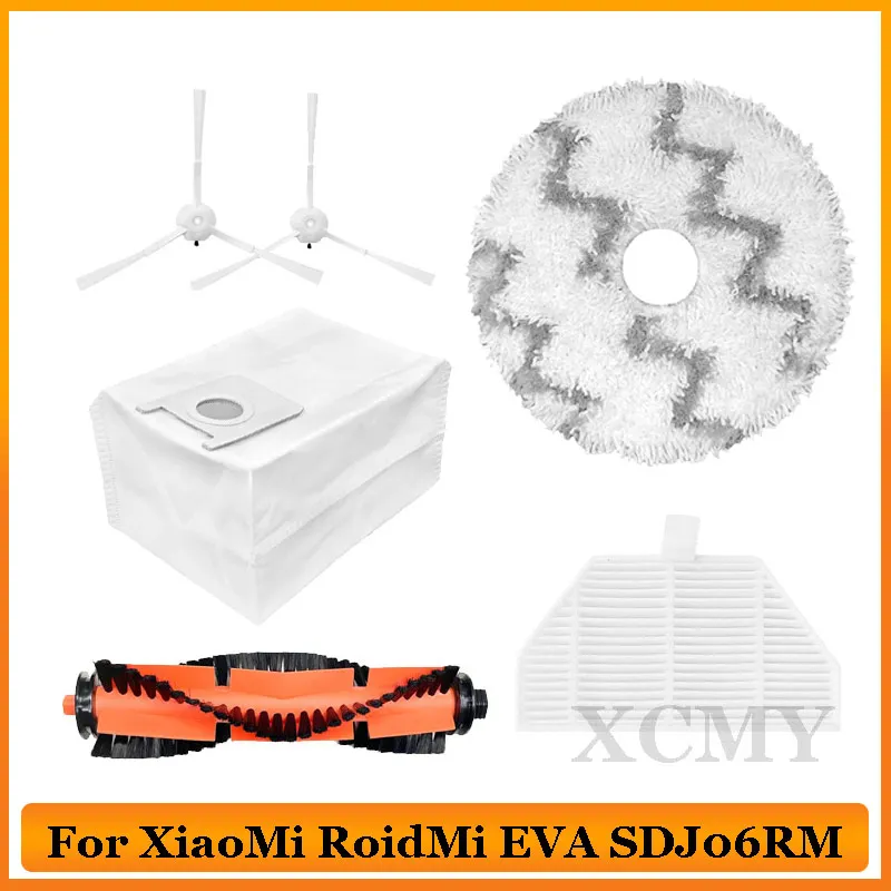 For XiaoMi RoidMi EVA Self-Cleaning Emptying Robot Vacuum SDJ06RM Parts Hepa Filter Side Brush Mop Cloth Dust Bag Accessories