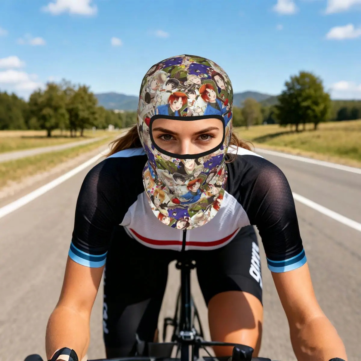 Hetalia Group World Stars Breathable Thin Balaclava Full Face Mask Sun Protection Neck Gaiter For Motorcycle Cycling