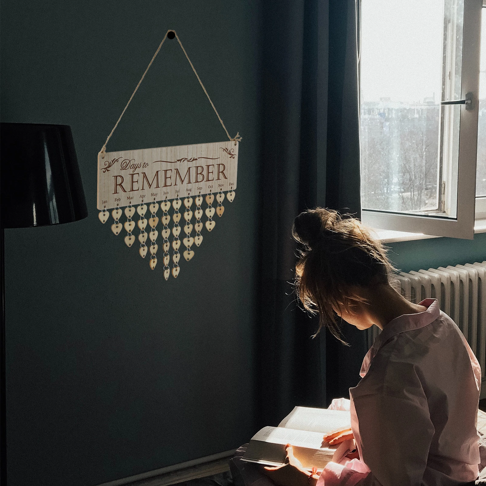 1 مجموعة 1 مجموعة Diy بها بنفسك شرائح خشبية الأسرة عيد ميلاد التقويم مجلس جدار ديكور الخشب معلقة حلية عيد ميلاد تذكير تاريخ المقتفي Diy بها بنفسك #3