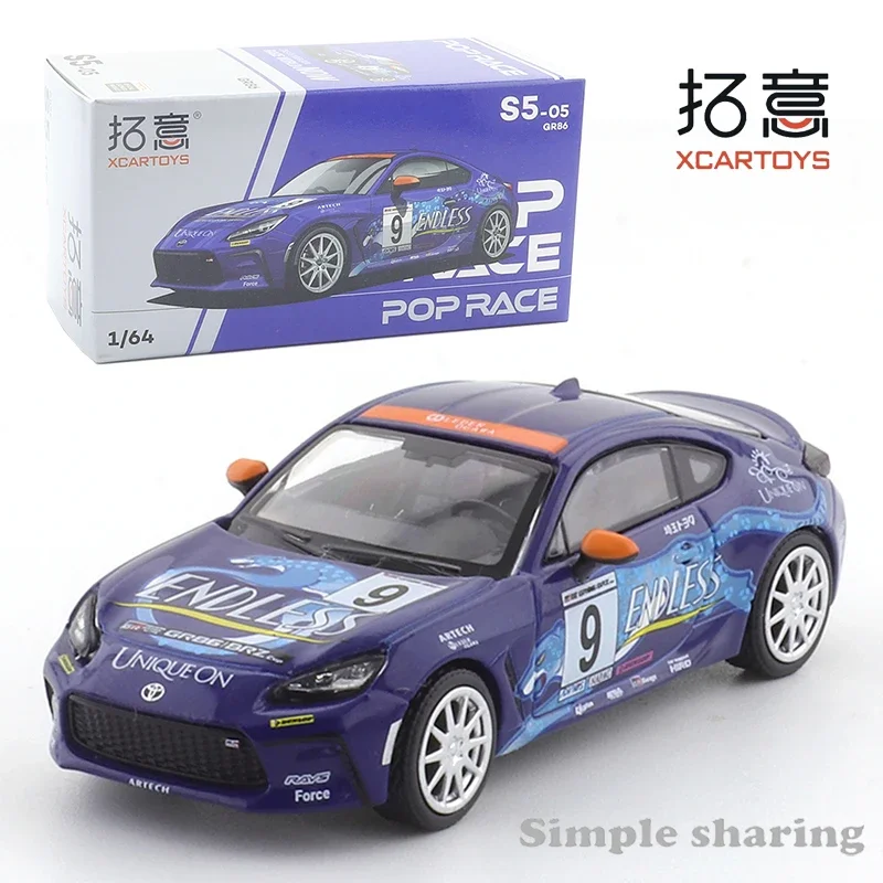 XCARTOYS POPRACE 1/64 Alloy Die Cast Car Model Toy Toyota GR86 Endless Kids Xmas Gift Toys for Boys