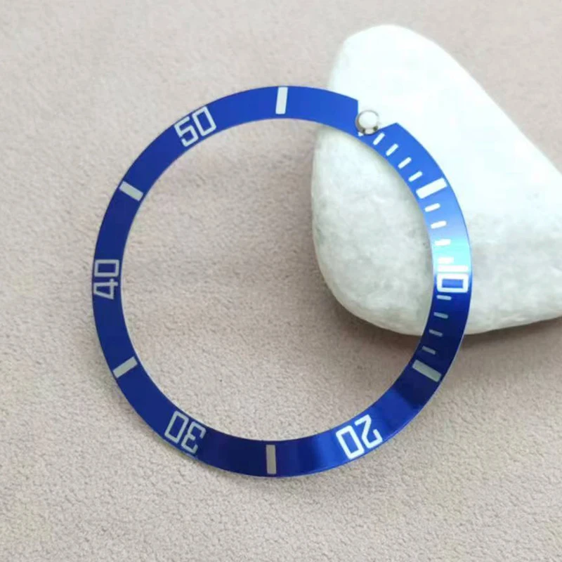 37.5mm Incline Aluminum Watch Bezel NH35 Case Ring Fits Submariner NH35 NH36 Diving Case Bezel Ring Men Watch Repair Parts