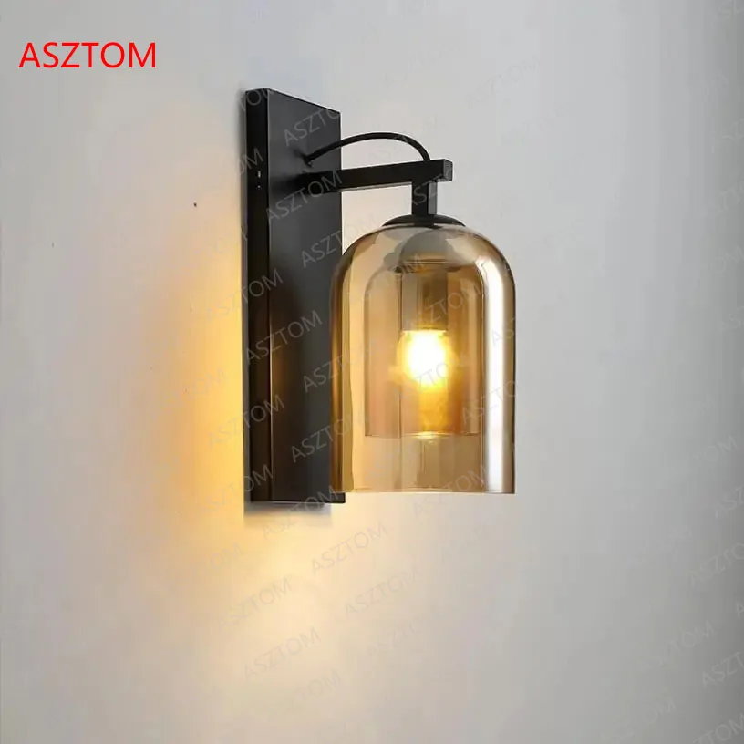 

Glass Wall Lamps Industrial Loft Luminaires for Living Room Bedroom Aisle Staircase Decor Wall sconce Luminaires