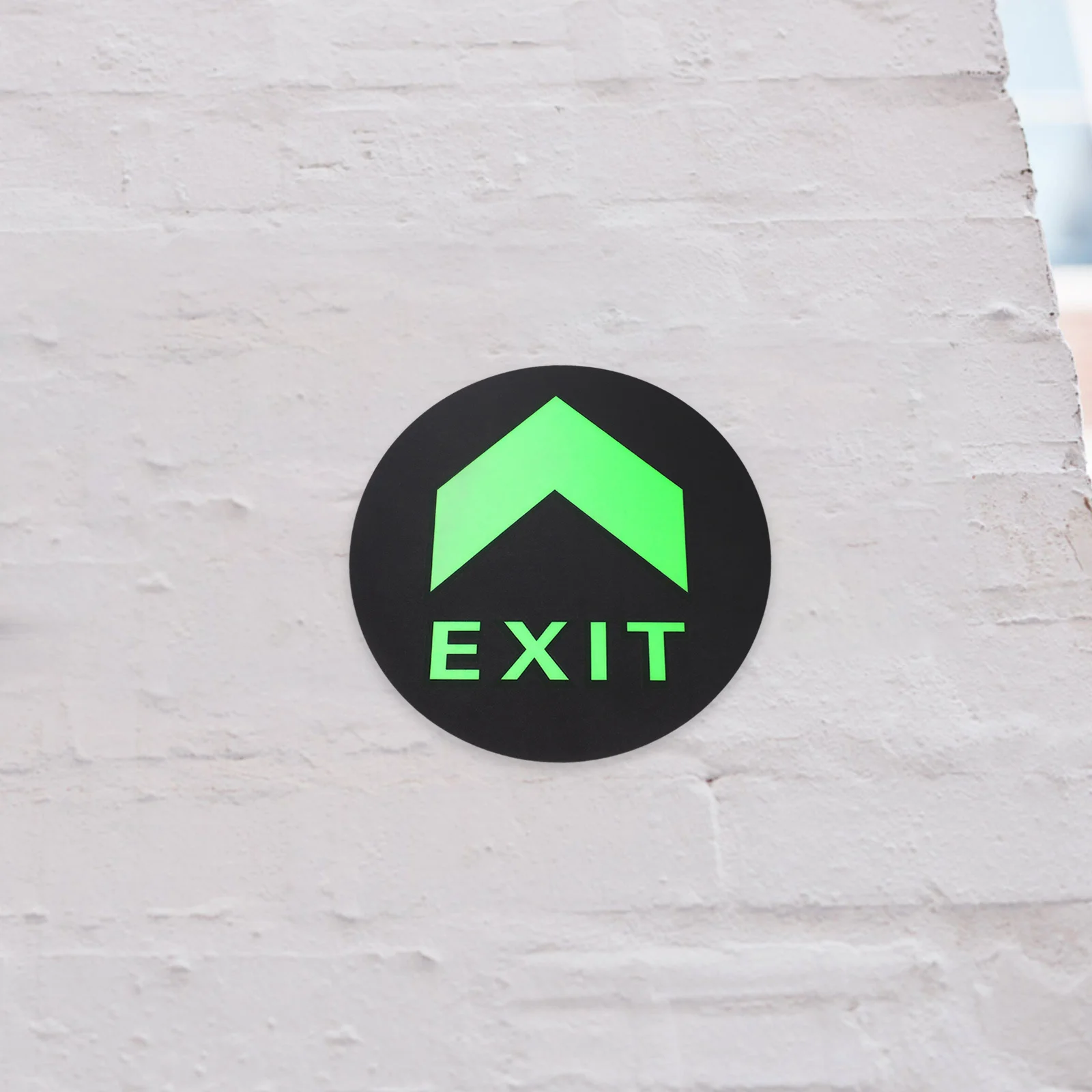 5 قطع من ملصقات علامات الخروج تتوهج في الظلام، ملصقات دليل أرضية السلامة، مؤشر اتجاه خروج الطوارئ، ملصق تحذير #1