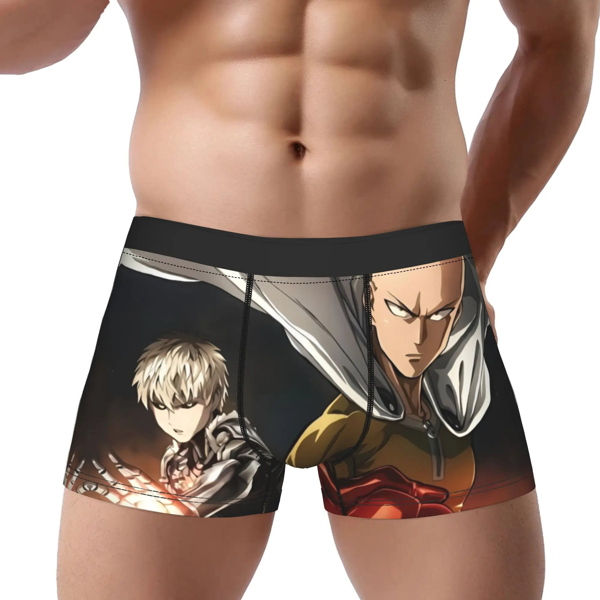 

One Punch Underpants Breathbale Panties Men's Underwear One Punch Ventilate Shorts Boxer Briefs