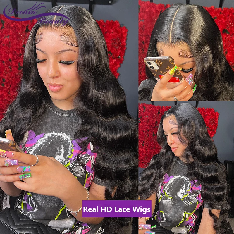 

Body Wave HD 13X6 Lace Front Human Hair Wigs PrePlucked 180% Brazilian Real HD Lace Frontal Wig 180%