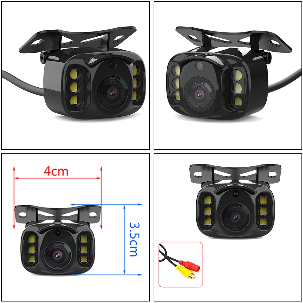 Car Rear View Camera Reversing Monitor Kit  License Plate Frame Camera 6 LED IR Night Vision Waterproof Backup Parking System