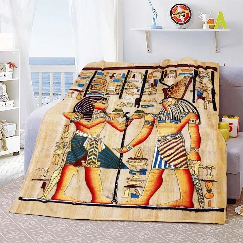 

Фланелевое одеяло древнего египетского цивилизации, теплое одеяло с принтом на каждый день для дивана, спальни, офиса, плюшевое одеяло