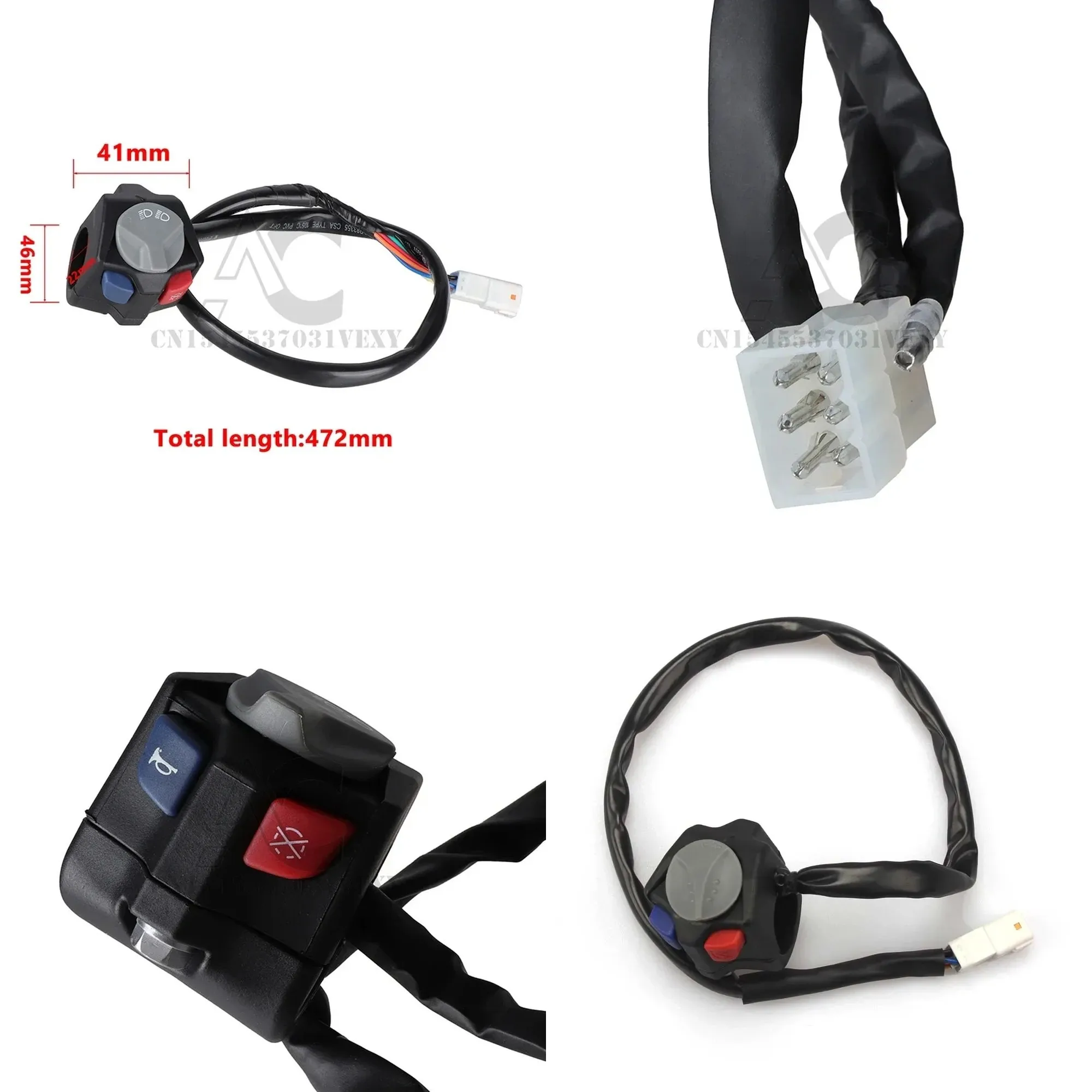 Motorcycle Universal Electric Flameout Starter Stop Horn Kill Switch Three Function Button For Dirt Bike EXC-F SXF XC TE FE FX