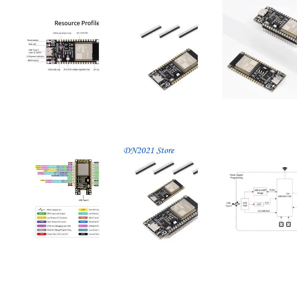 

F3KE ESP32-C6 Правление развития ESP32-C6-DEV-KIT-N8 модуль 8MB Flash ESP32 POARD WIFI + BT + IEEE802.15.4 для IoT