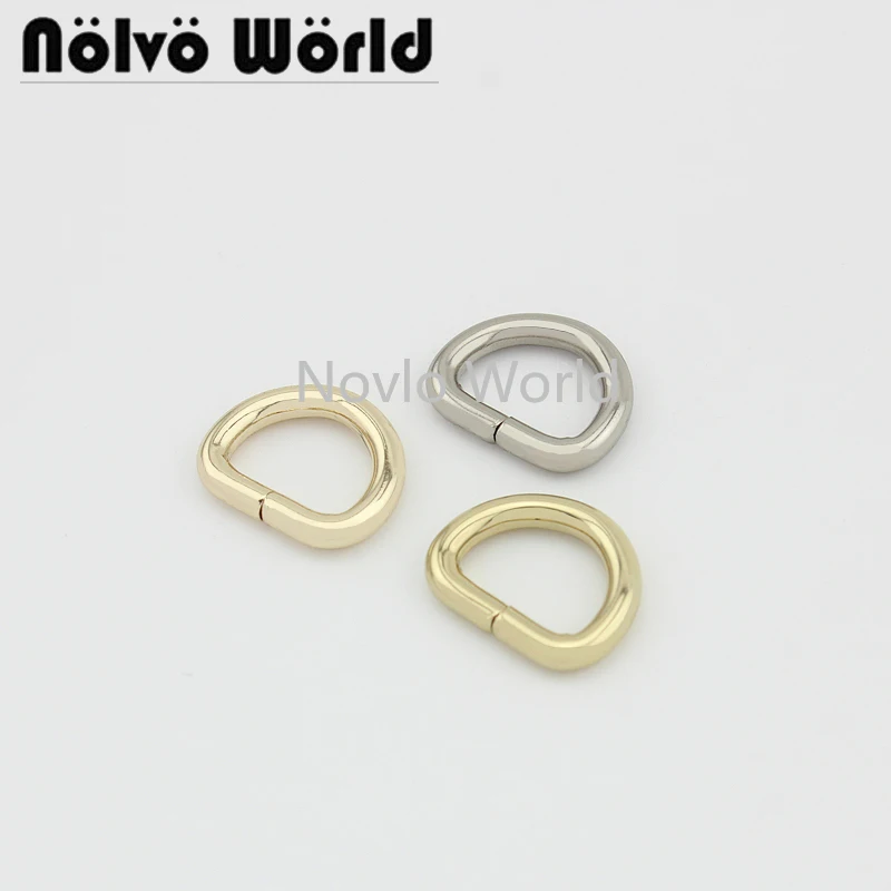 20-100pcs 5 colors inner 13x10mm small size metal D ring open buckles,1/2