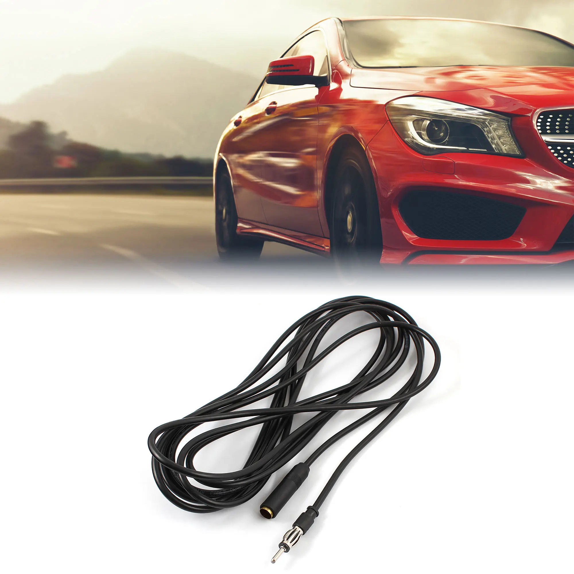 UXCELL-Adaptador de antena de Radio para coche, Cable de extensión negro macho a hembra, 5M/16 pies