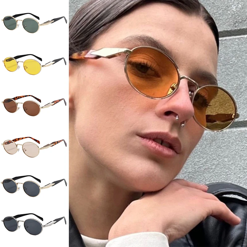

Luxury Men Women Sunglasses Unisex Fashion Sun Glasses Oval Eyewear Shades Round Sunglasses﻿ Punk Sunglasses For Female Male