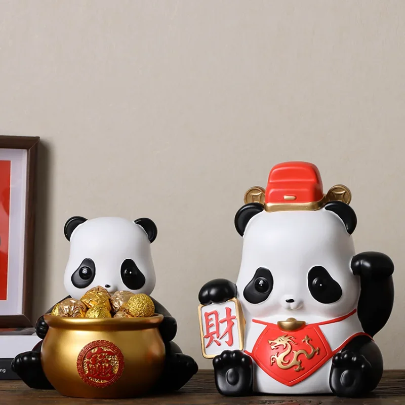 

Amass Fortunes Panda Ornaments Gathering Creative Moving into the New House Gift Living Room Desktop Hallway Decorations