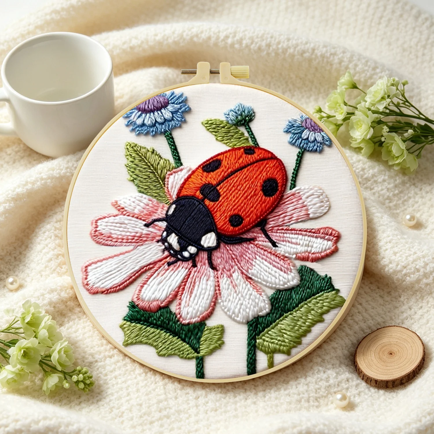 Embroidery Lady Bug - 1 Set Kit de Bordado DIY