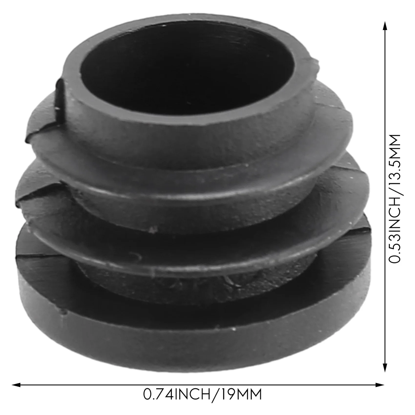 Tapas ciegas Cubierta de inserción de tubo redondo 19 mm de diámetro 20 piezas Negro