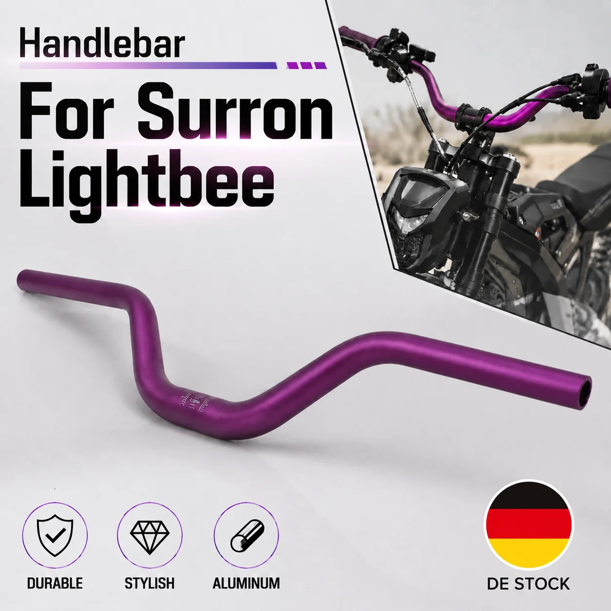Riser-Lenker für Surron Light Bee S X und Segway X160 X260 Elektro-Dirtbikes – E-Bike-Teile, Motorrad-Lenkergriffe aus 7075 Aluminium