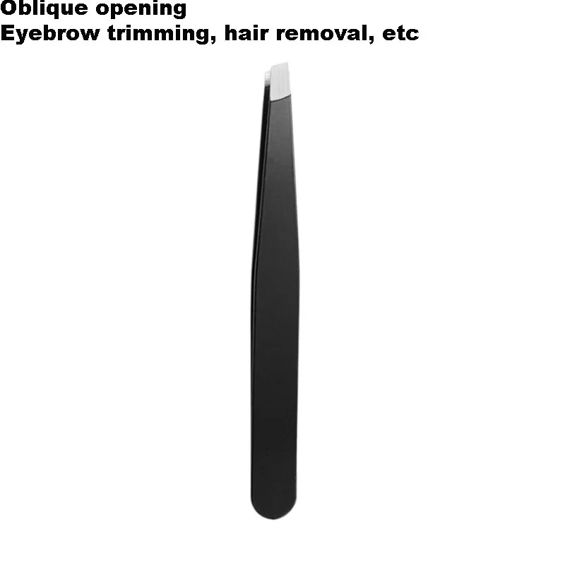 Stainless Steel Black Flat Eyebrow Clip Eyebrow Trimming Set Eyebrow Plucking Tweezers Set Beauty Tool Tweezers